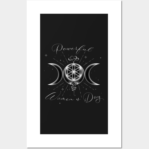 Symbols of Feminine Power (Infinite Love, Moons, Light, Life) 02 Wall Art by AudreyJanvier